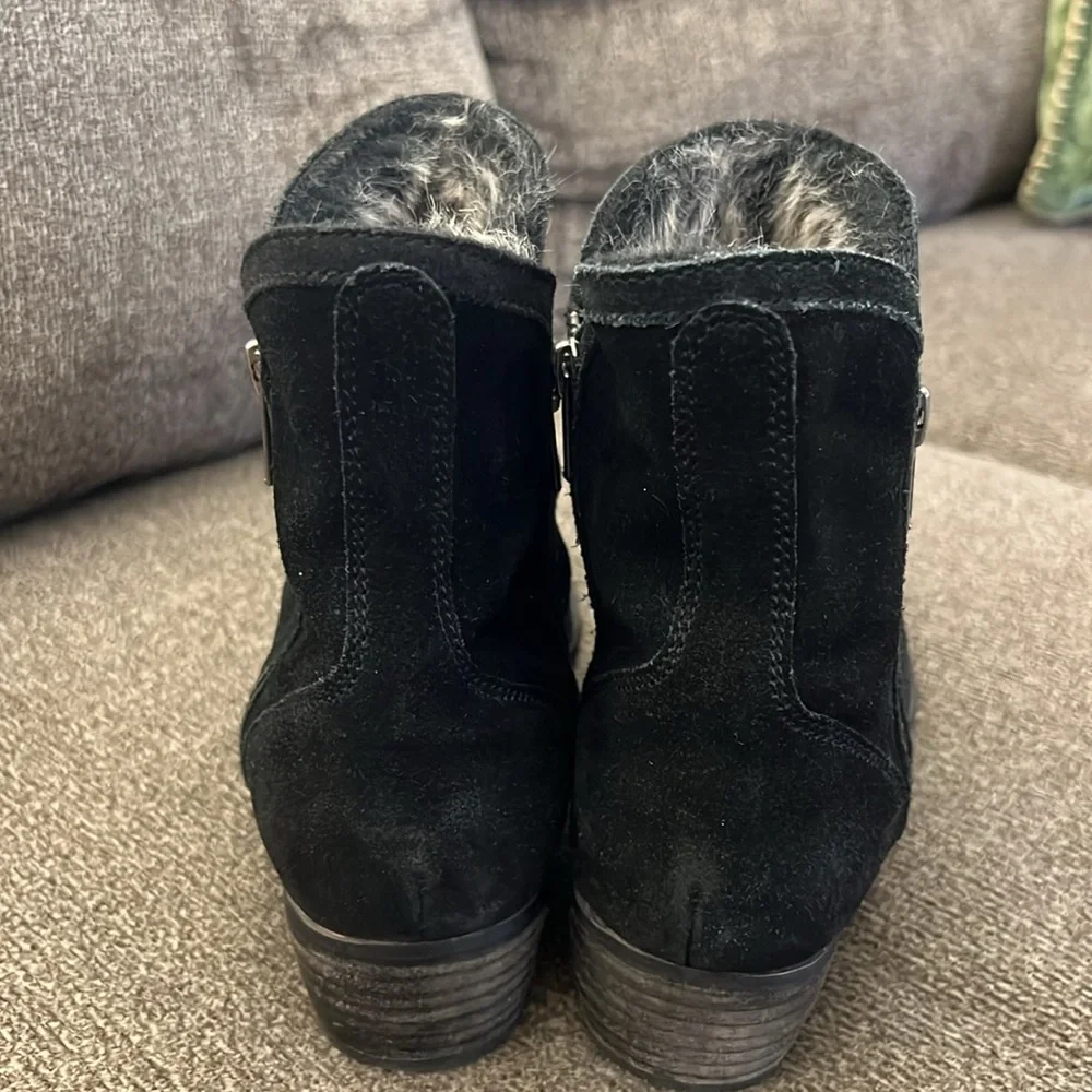 Anthropologie Lied‎ Do faux Fur Suede Ankle Boots  size 9